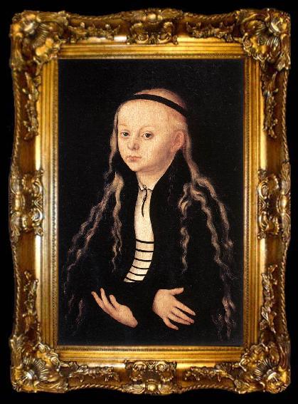 framed  CRANACH, Lucas the Elder Portrait of a Young Girl khk, ta009-2